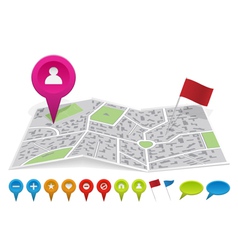 City map with labels vector image
