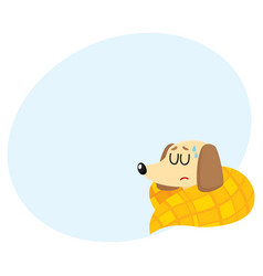 Sick baby badger dog having flu fever sleeping vector image