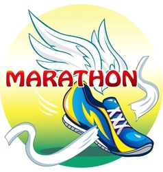 The emblem of the marathon vector image