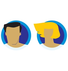 Male and female heads icons vector image