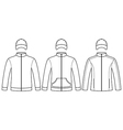 Blank caps and sweatshirts template vector image