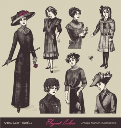 Vector set elegant ladies vector image