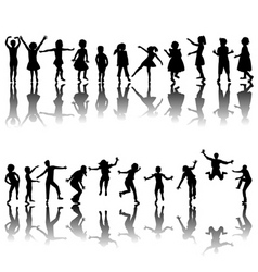 Children silhouettes vector image
