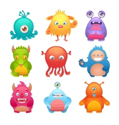 Cute monsters set vector image