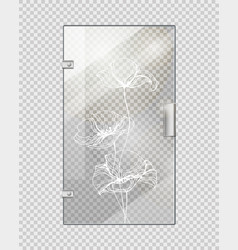 Glassy entrance door on checkered background vector image