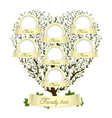 Family tree in heart shape vector image