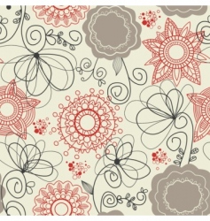 Floral seamless background vector image