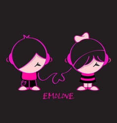 Emo love vector image
