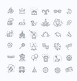 Amusement park sings set thin line art icons vector image