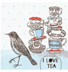 Teatime background vector image