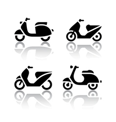 Set of transport icons - scooter and moped vector image