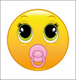 Smile baby female with green eyes vector image