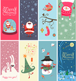 Christmas banner with funny characters vector image