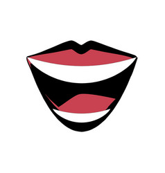 Mouth lips comic image Mouth lips comic image vector image