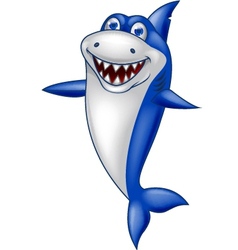 Cute Smiling Shark Cartoon vector image