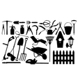 Gardening tools collage vector image