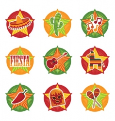 Mexican icons vector image