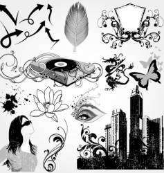 Urban elements set vector image