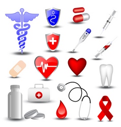 Collection of medical icons vector image