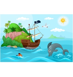 Pirates ship vector image