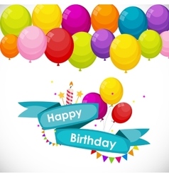 happy birthday card template with balloons vector image