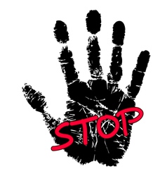 Hand print with stop sign vector image