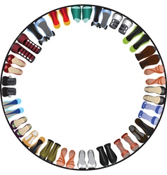 Shoes circle frame vector image
