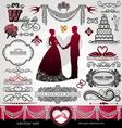 Wedding Day background ornaments set vector image