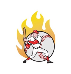 American Baseball Player Batting Ball vector image