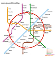 Fictional metro map vector image