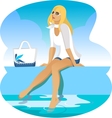 Girl at the pool vector image