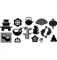 Zen icons vector image