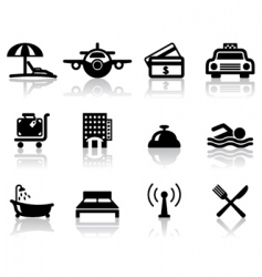 Hotel and travel icons vector image