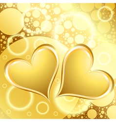 Gold heart shiny background vector image