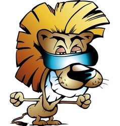 Hand-drawn of an Cool Lion King vector image