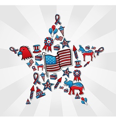 USA elections icon set in star vector image