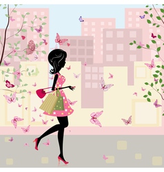 Spring shopping vector image