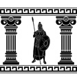 Black warrior with with columns first variant vector image