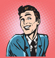 Avatar portrait smiling male vector image