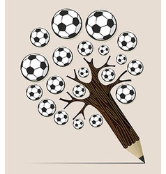 Soccer ball pencil tree concept Soccer ball pencil tree concept vector image