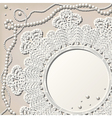 Crochet doily with pearl necklace vector image