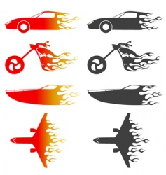 Flame vehicles vector image