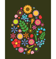 Flowers easter egg vector image
