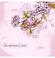 Blossom cherry or sakura invitation postcard vector image