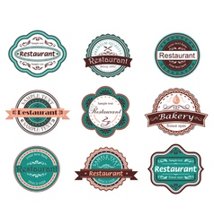 Retro food labels and emblems vector image
