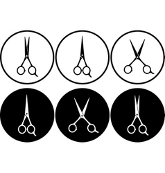 Black scissors in frame vector image