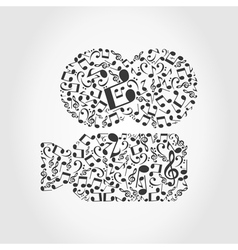 Music a camera vector image