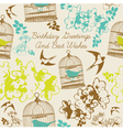 Birthday Swallows Card vector image