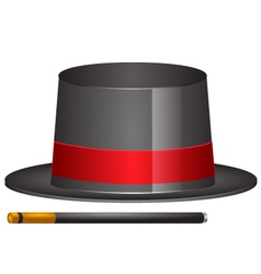 Magic hat and magic wand vector image