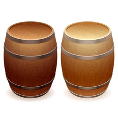Wooden barrels vector image